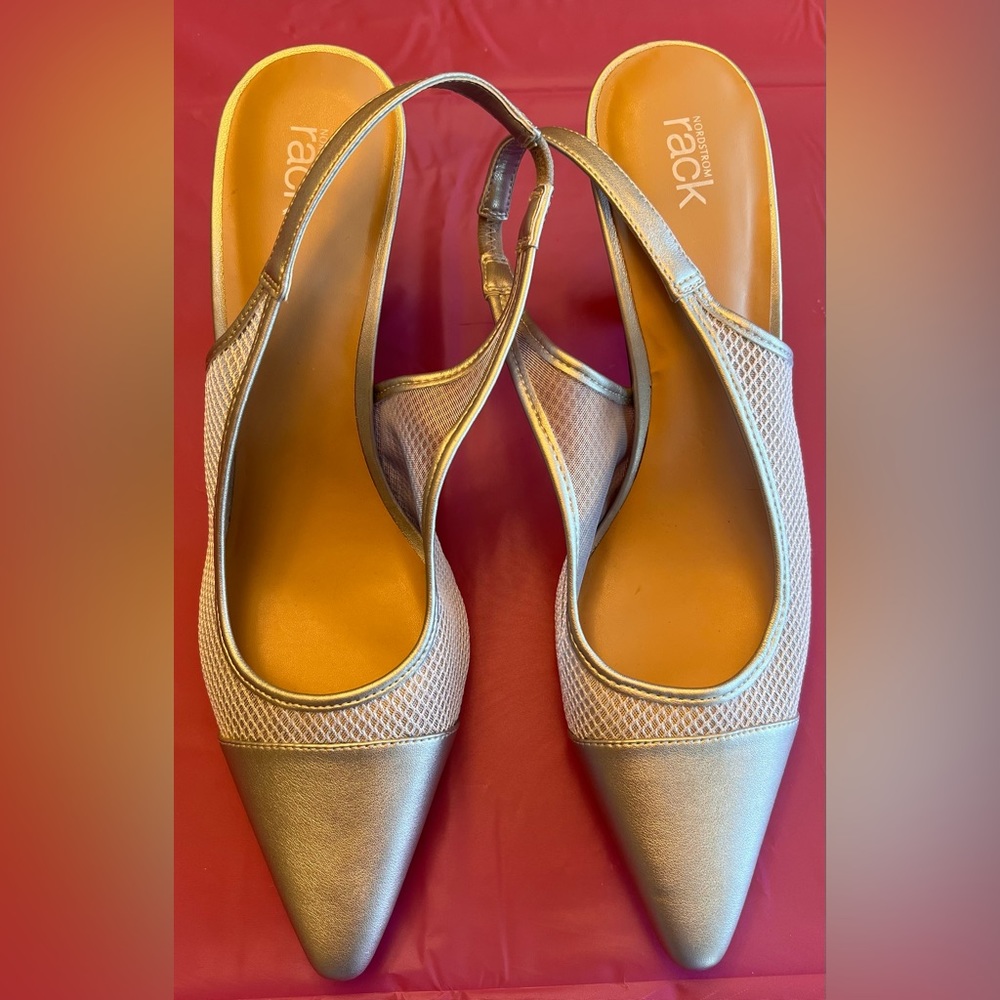 Nordstrom Rack stunning sliver fabric lined mesh pumps